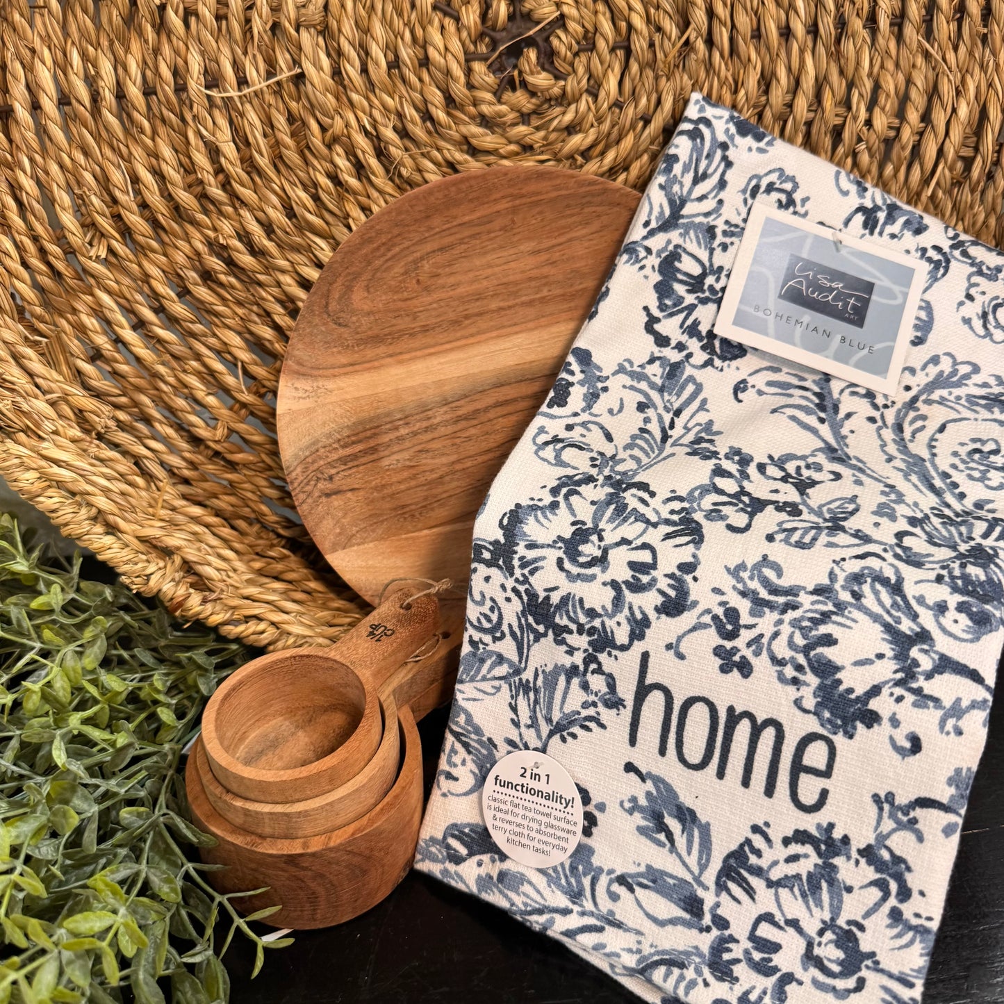 Bohemian Blue Floral Dual Purpose Terry Towel