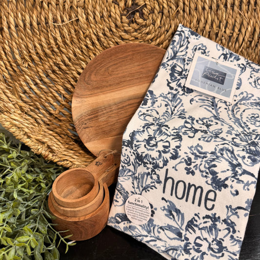 Bohemian Blue Floral Dual Purpose Terry Towel