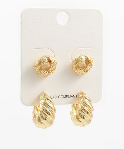Knot Rope Text Hoop Earrings