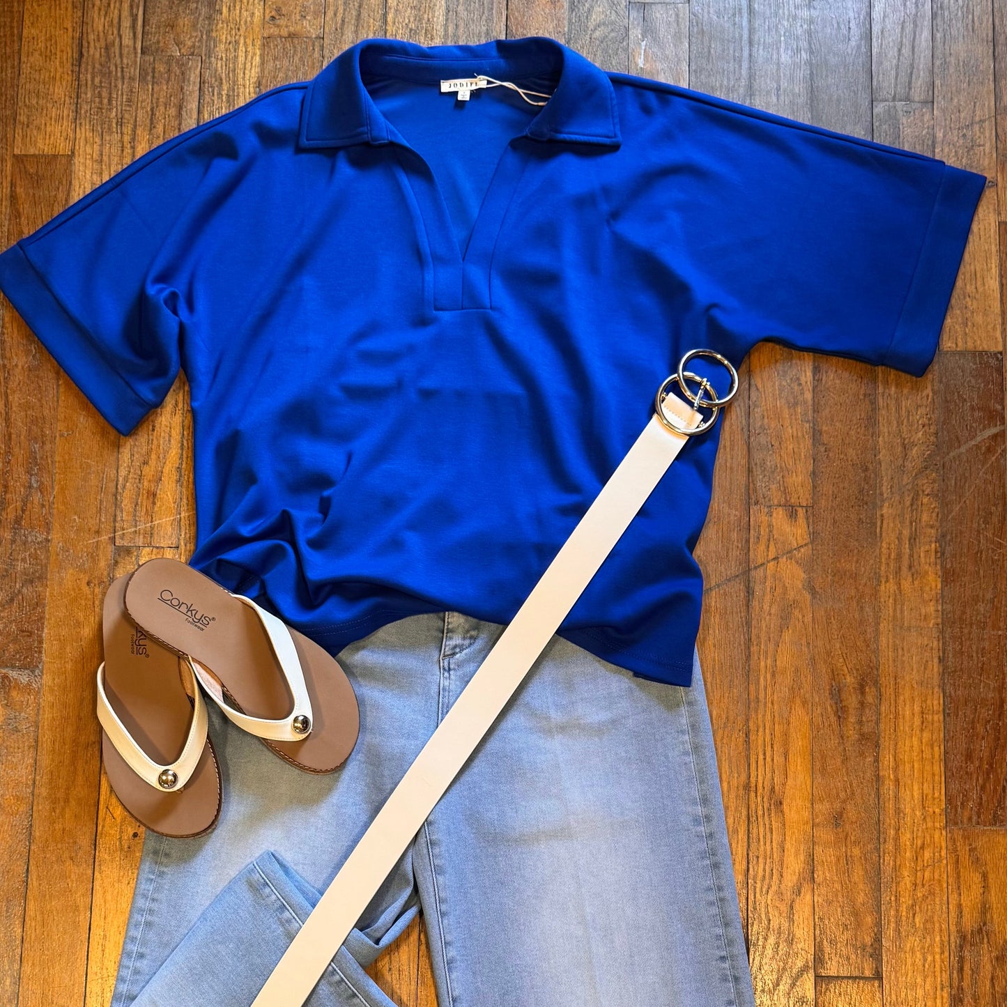 Collared Drop Shoulder Blouse