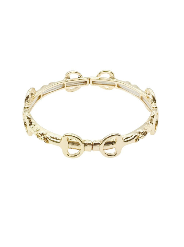 Gold Horsebit Stretch Bangle