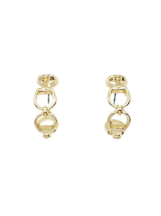 1" Gold Horsebit Hoop Earrings