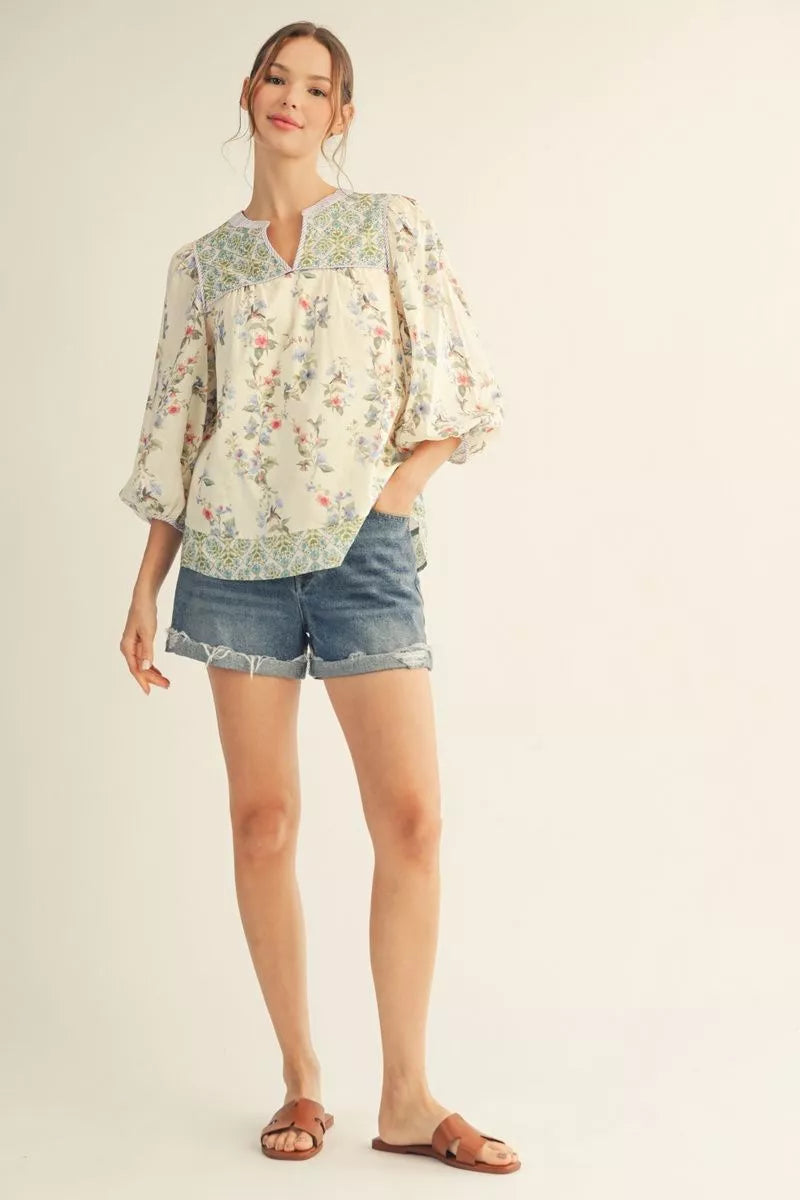 Peasant Floral Top