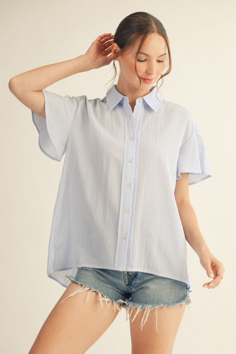 Pinstripe Button Down Top