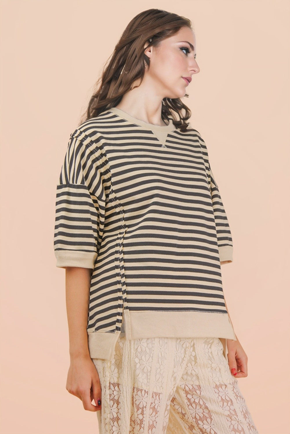 Striped Oversized Knit Top