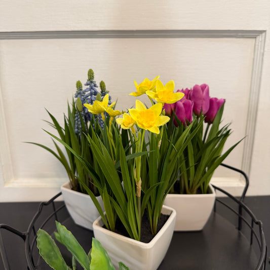 Potted Faux Flowers