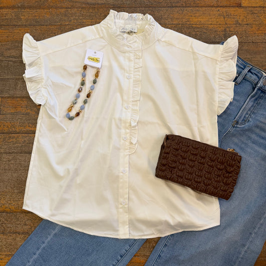 Ruffled Neck Top