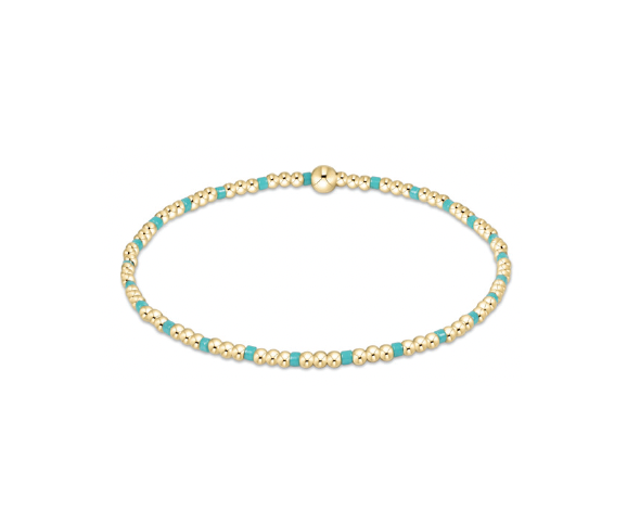 enewton Hope Sincerity Pattern 2mm Bead Bracelet- Turquoise