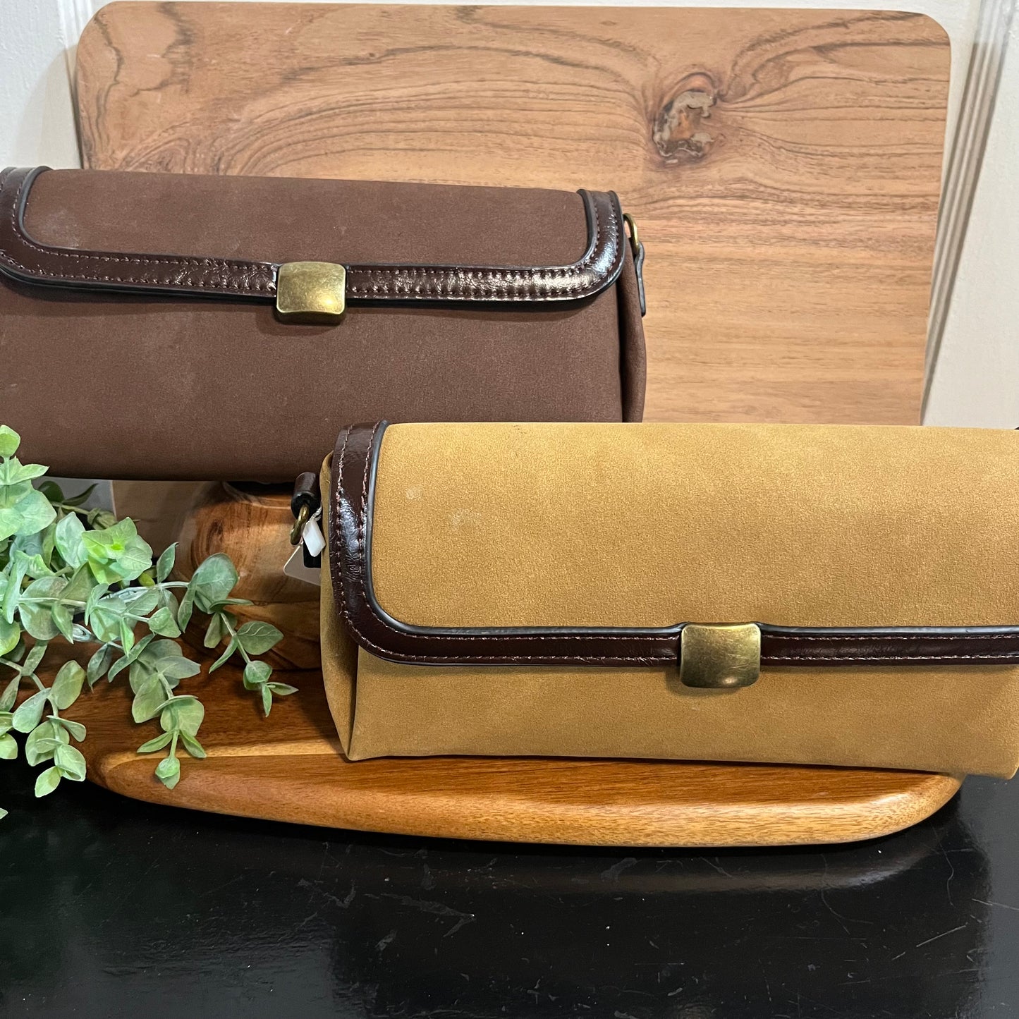 Faux Suede Crossbody