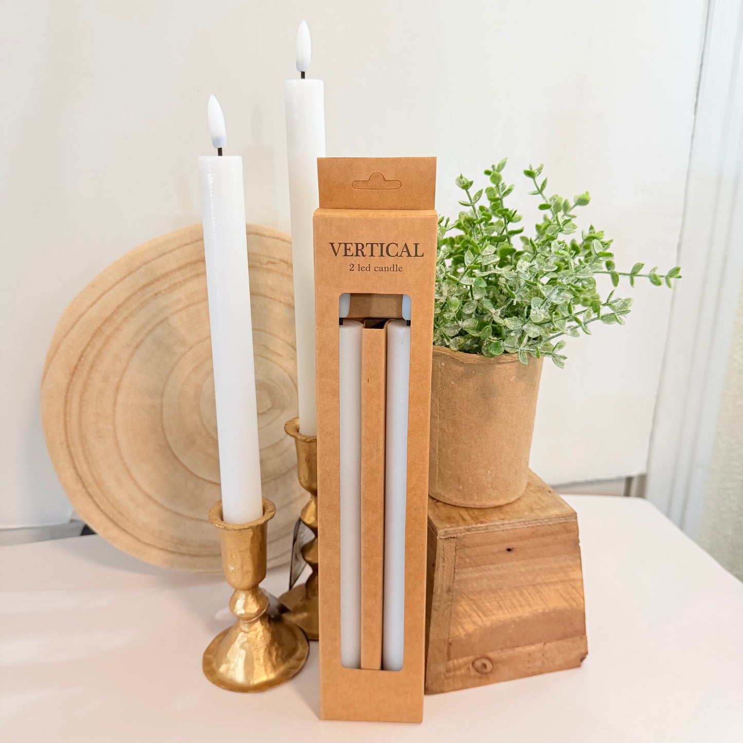 Two LED Taper Candles