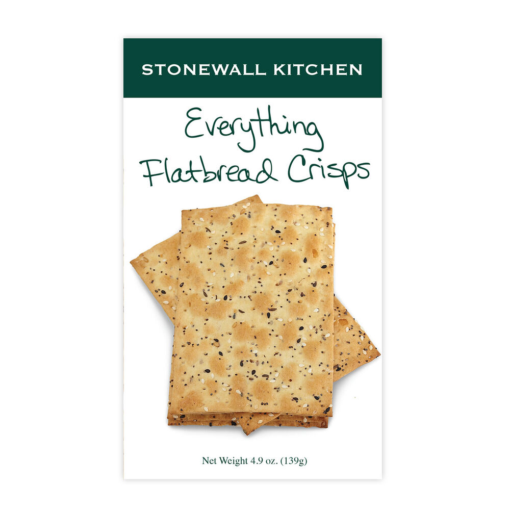 Stonewall Kitchen Everything Flatbread Crisps packaging on a white background