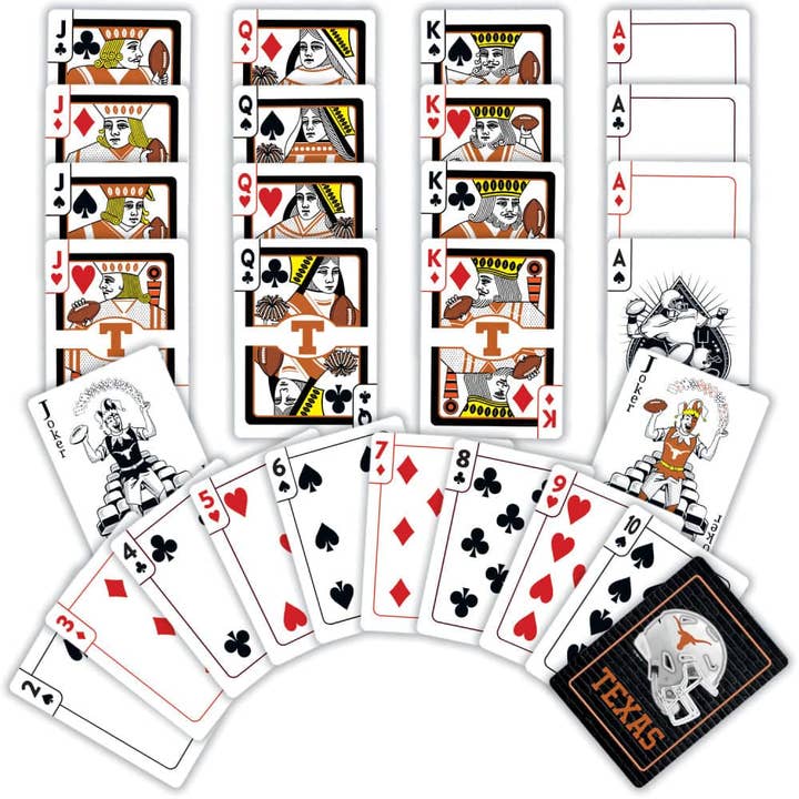 Texas Longhorns Neon-Styled Playing Cards