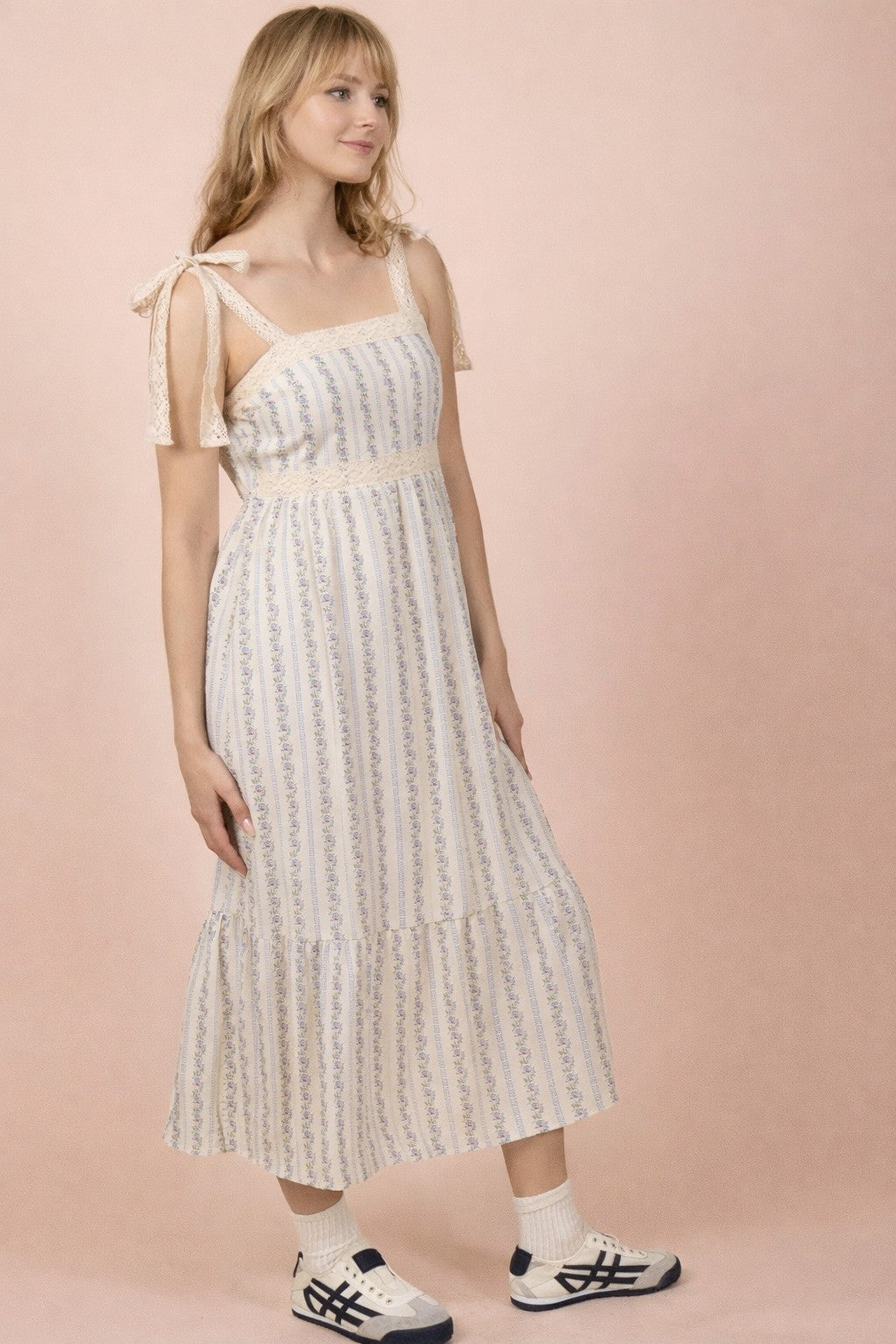 Lace Floral Midi Dress