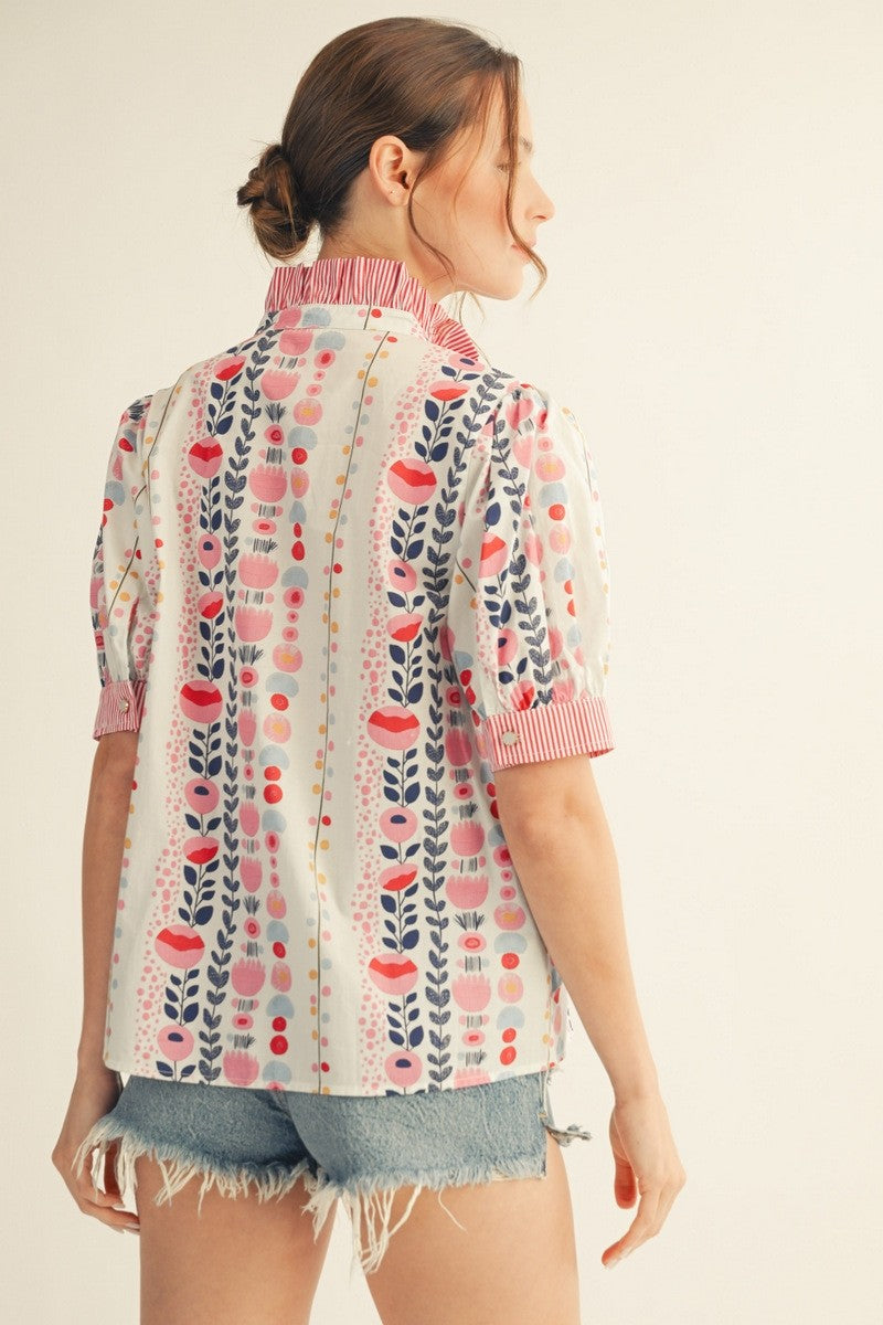 Button Down Floral Top