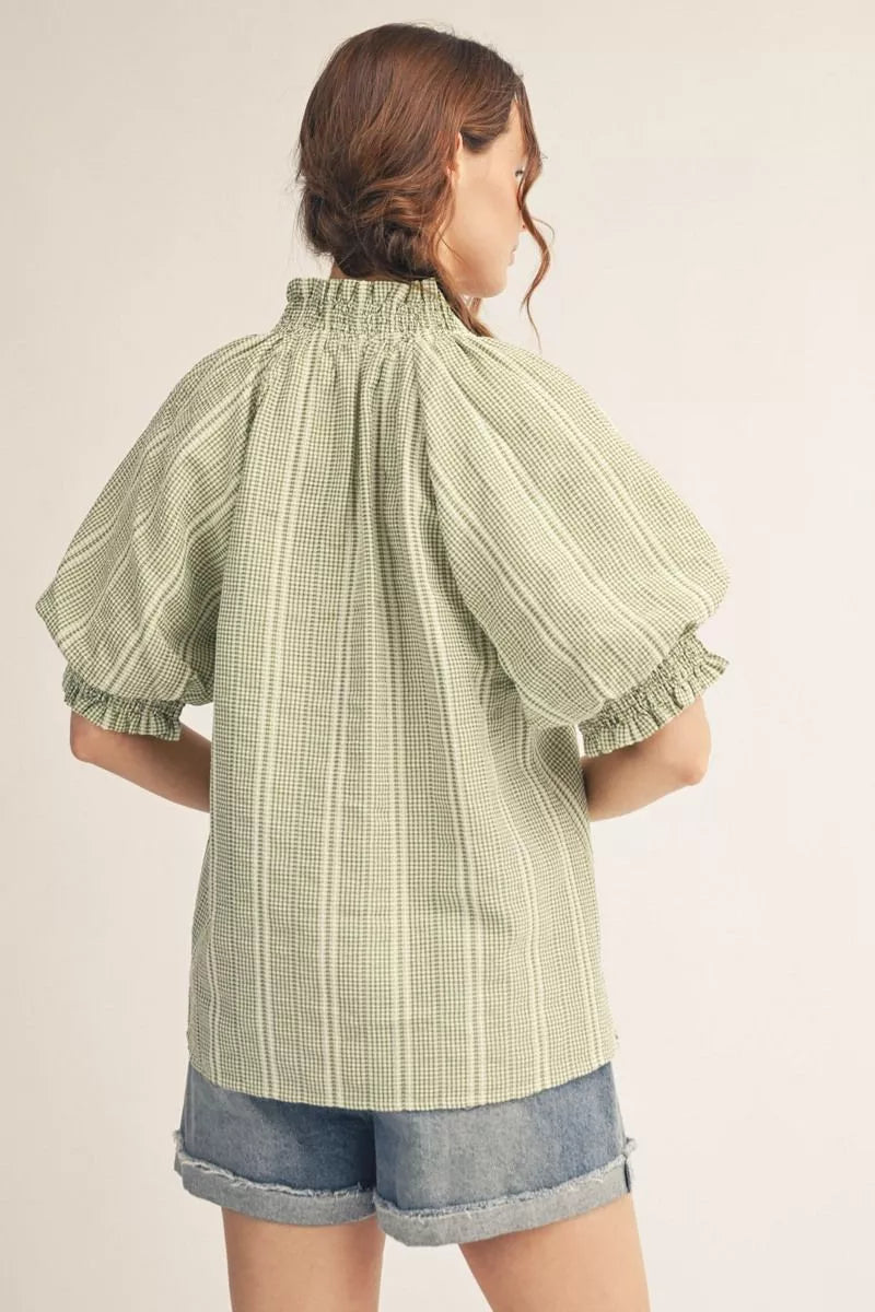 Sage Stripe Top