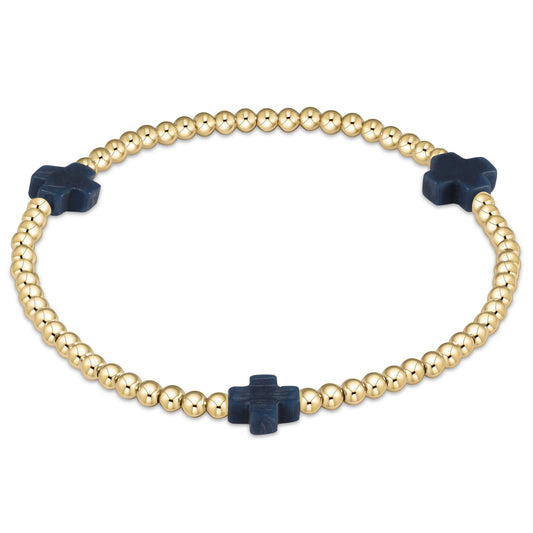 enewton Extends 3mm Signature Cross Bracelet- Navy