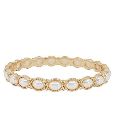 Pave Pearl Bangle Bracelet