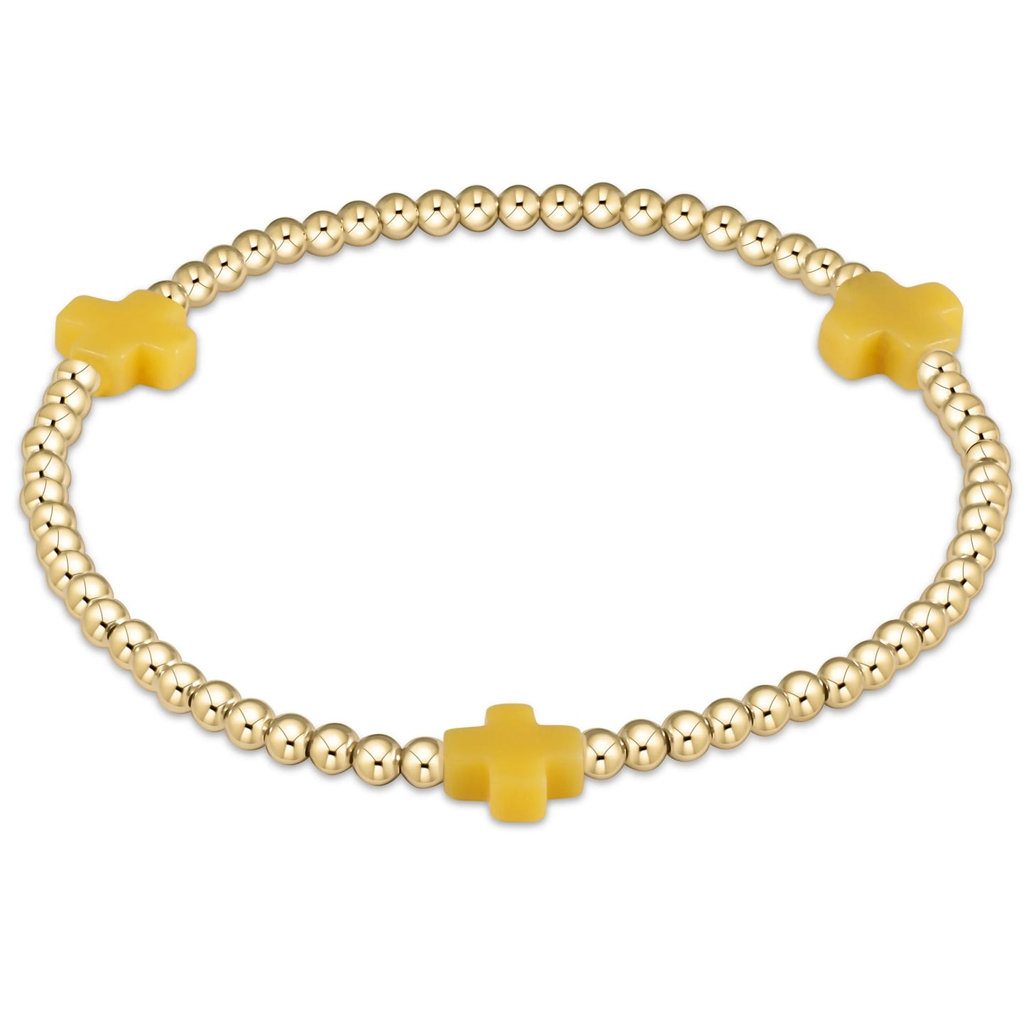 enewton 3mm Signature Cross Bracelet- Canary