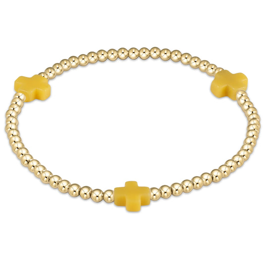 enewton 3mm Signature Cross Bracelet- Canary