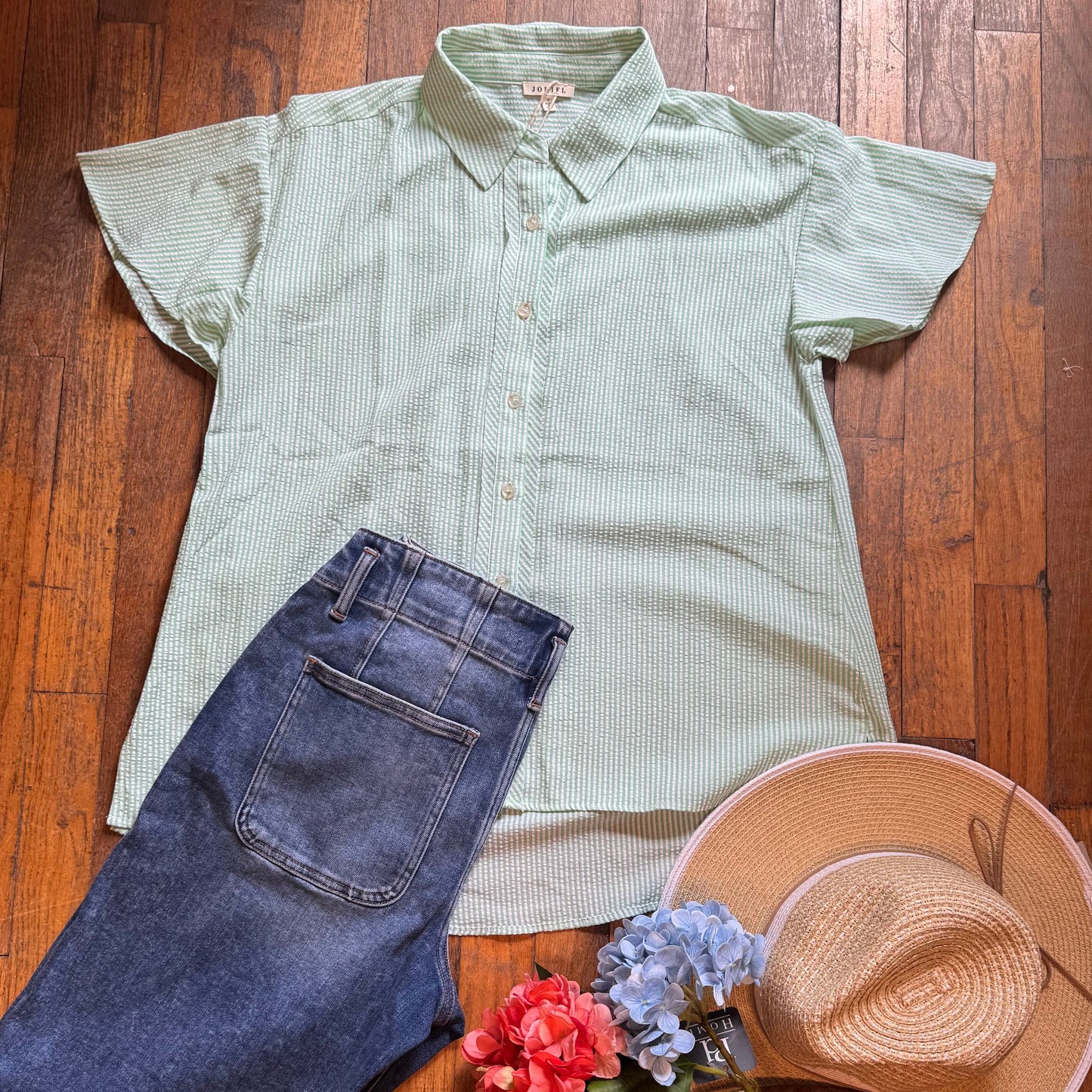 Pinstripe Button Down Top