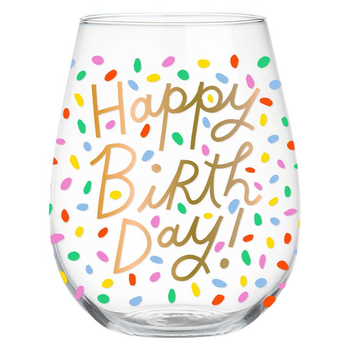 Happy Birthday Wine Glass
