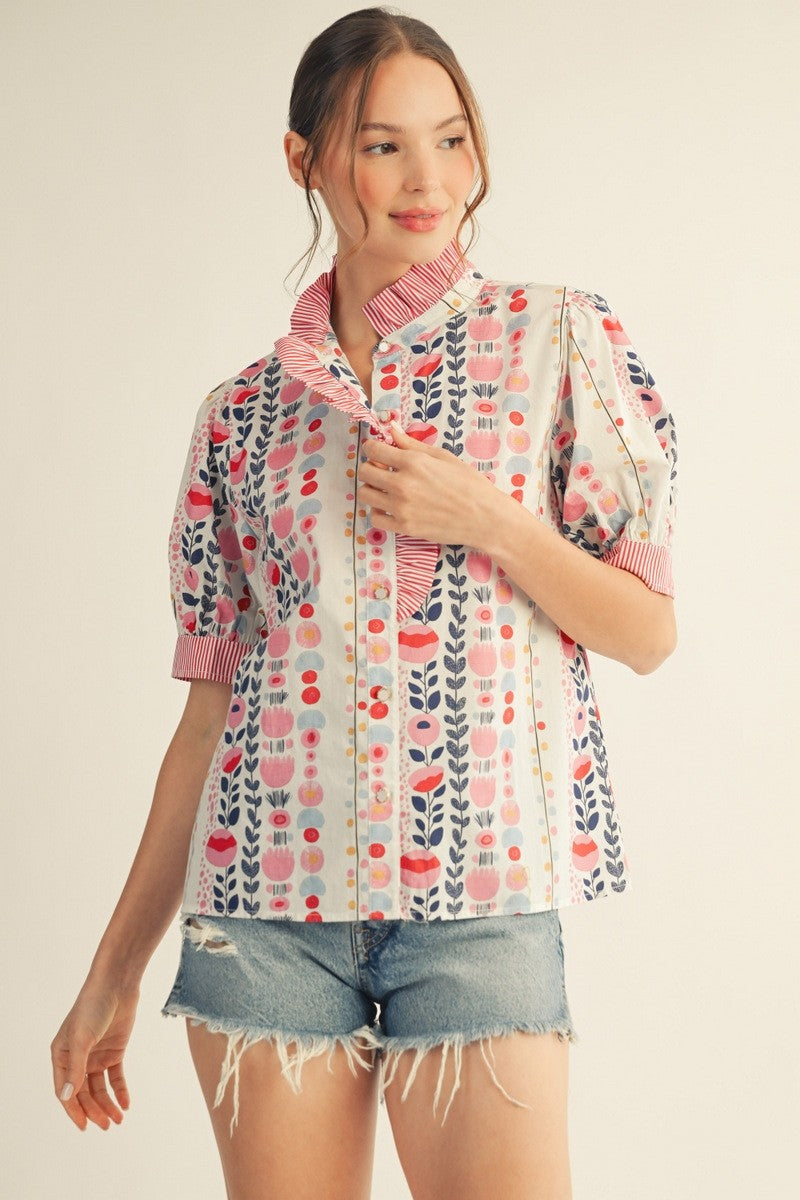 Button Down Floral Top