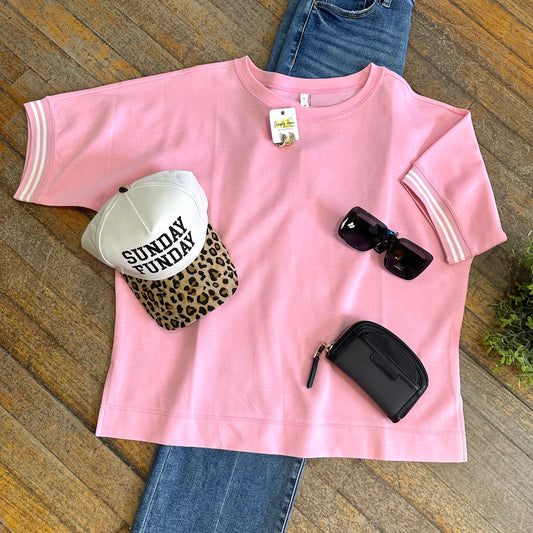 Banded Sleeve Trim Top