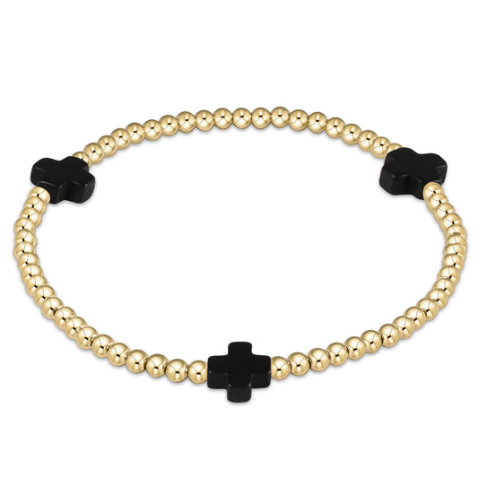 enewton Extends 3mm Signature Cross Bracelet- Onyx