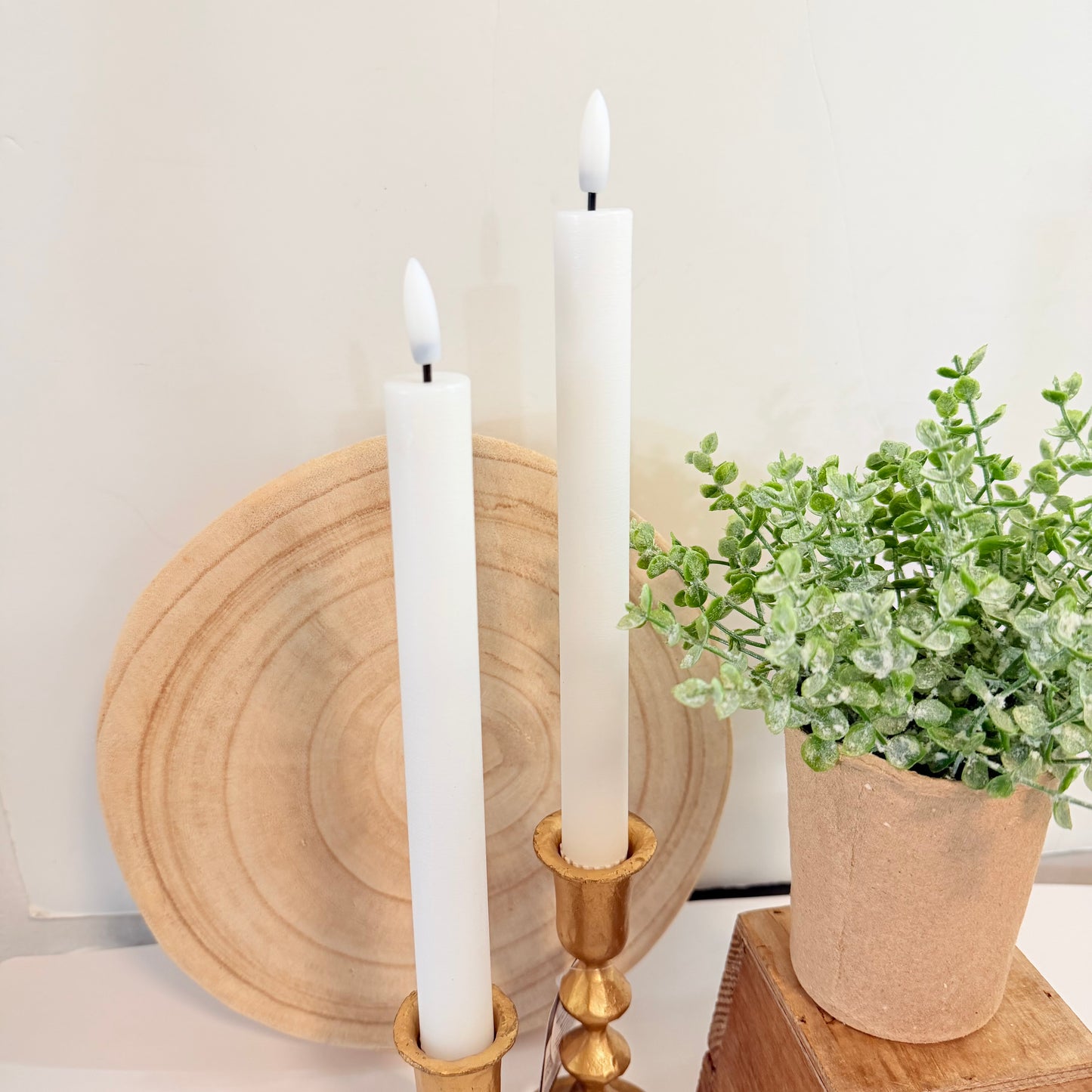Two LED Taper Candles