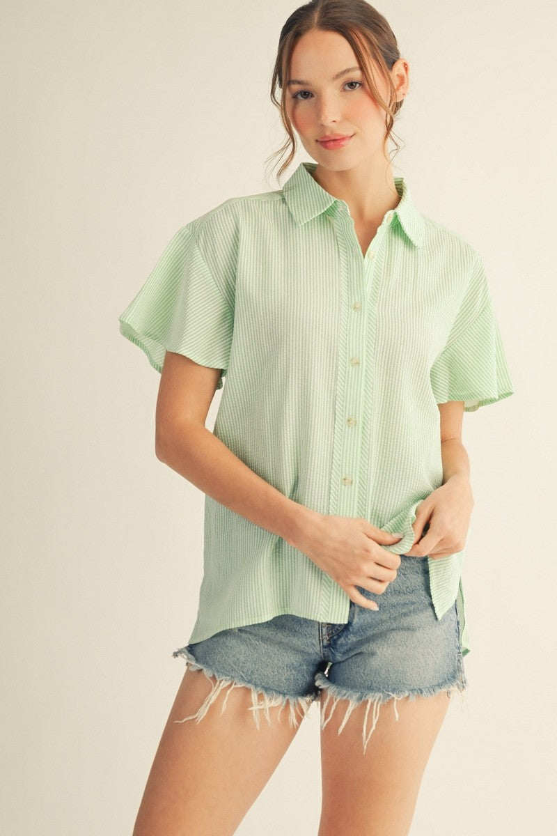 Pinstripe Button Down Top