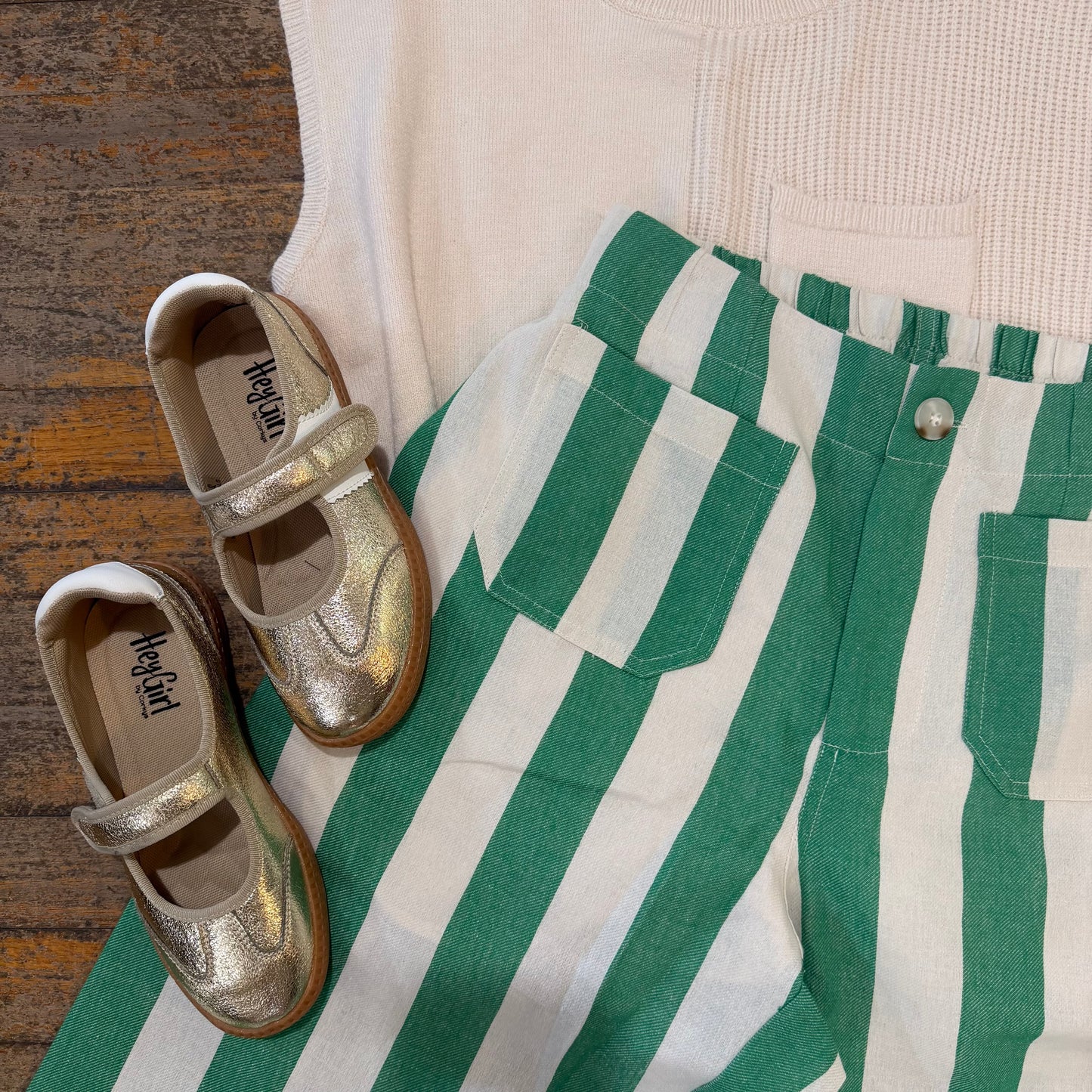 Green Stripe Pants