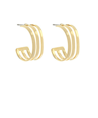 Triple Brass Hoop Earrings
