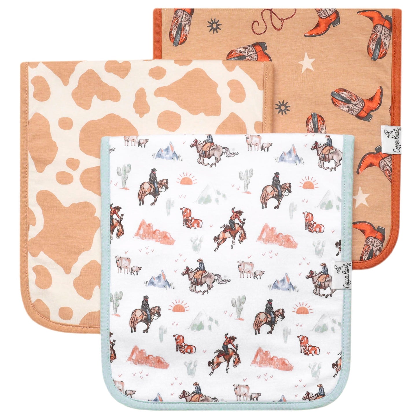 Copper Pearl Burp Cloths Set
