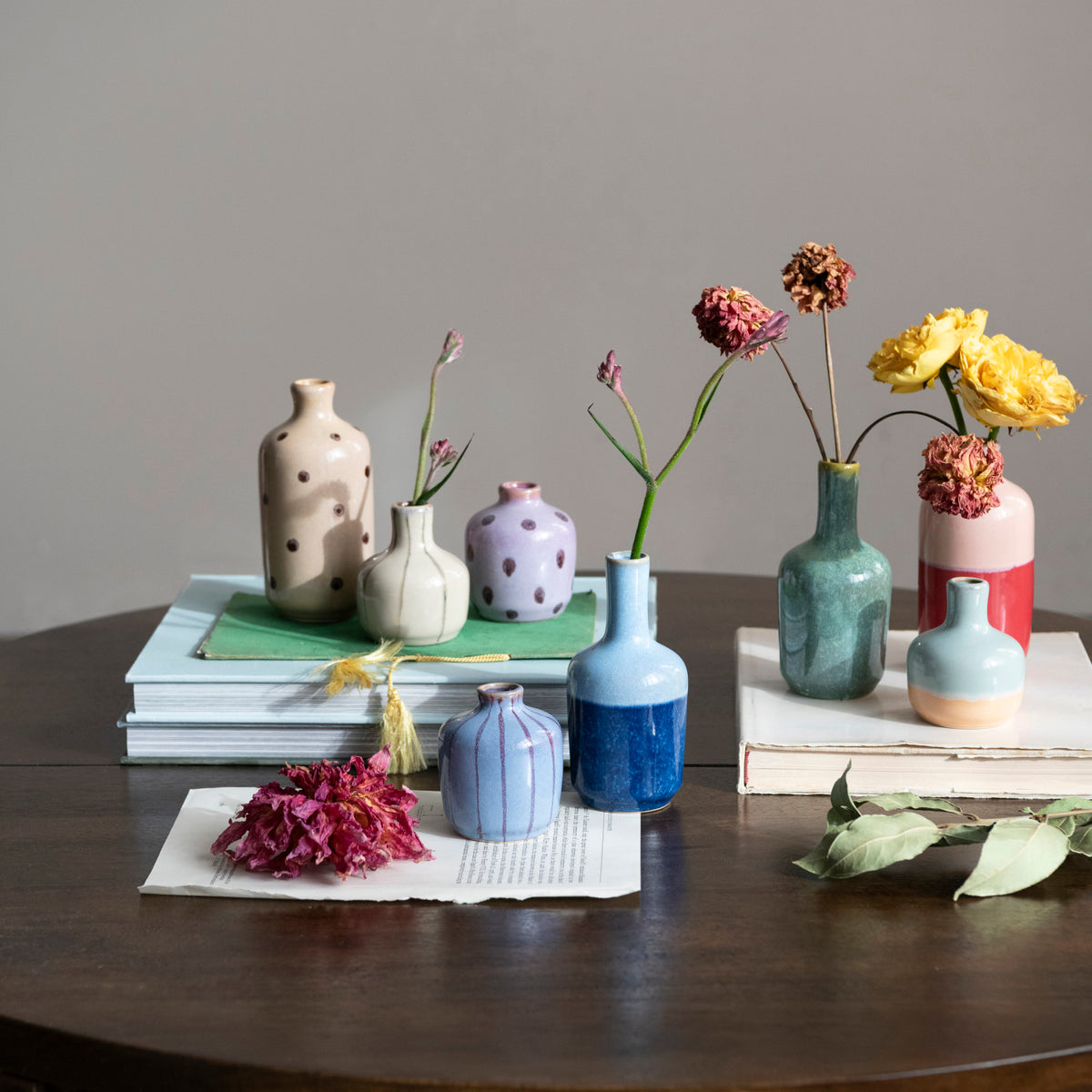 Multicolor Reactive Glaze Stoneware Vase