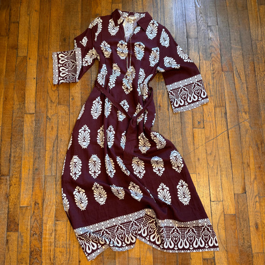 Damask Midi Dress