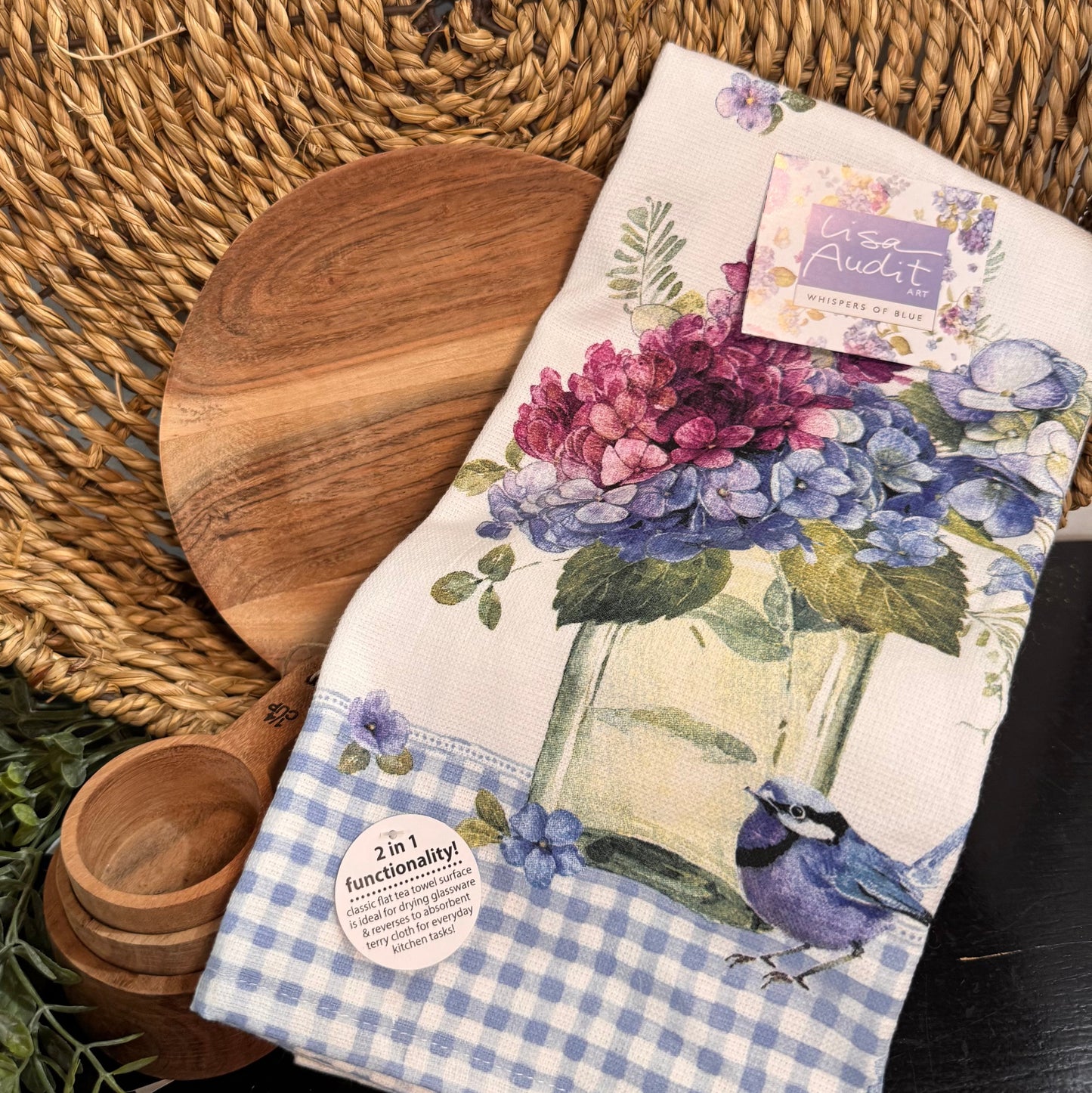 Whispers of Blue Vase Dual Purpose Towel