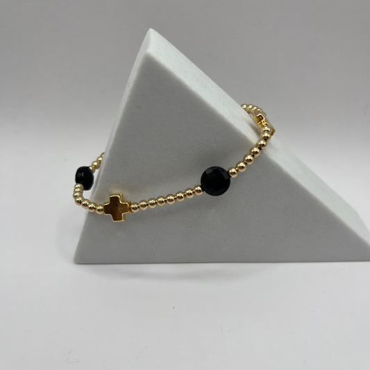 enewton Signature Cross Admire 3mm Onyx Bracelet