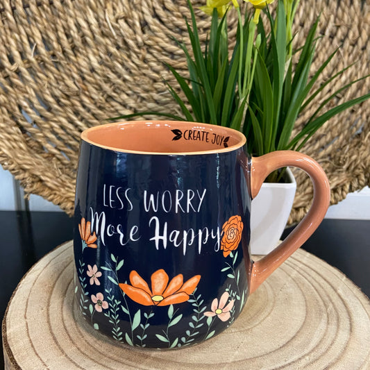 Less Worry, More Happy Mug