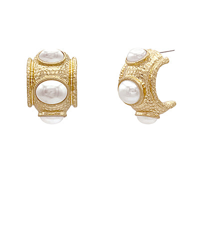 Faceted Stone Hoops