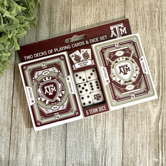 Texas A&M Two Pack Cards and Dice