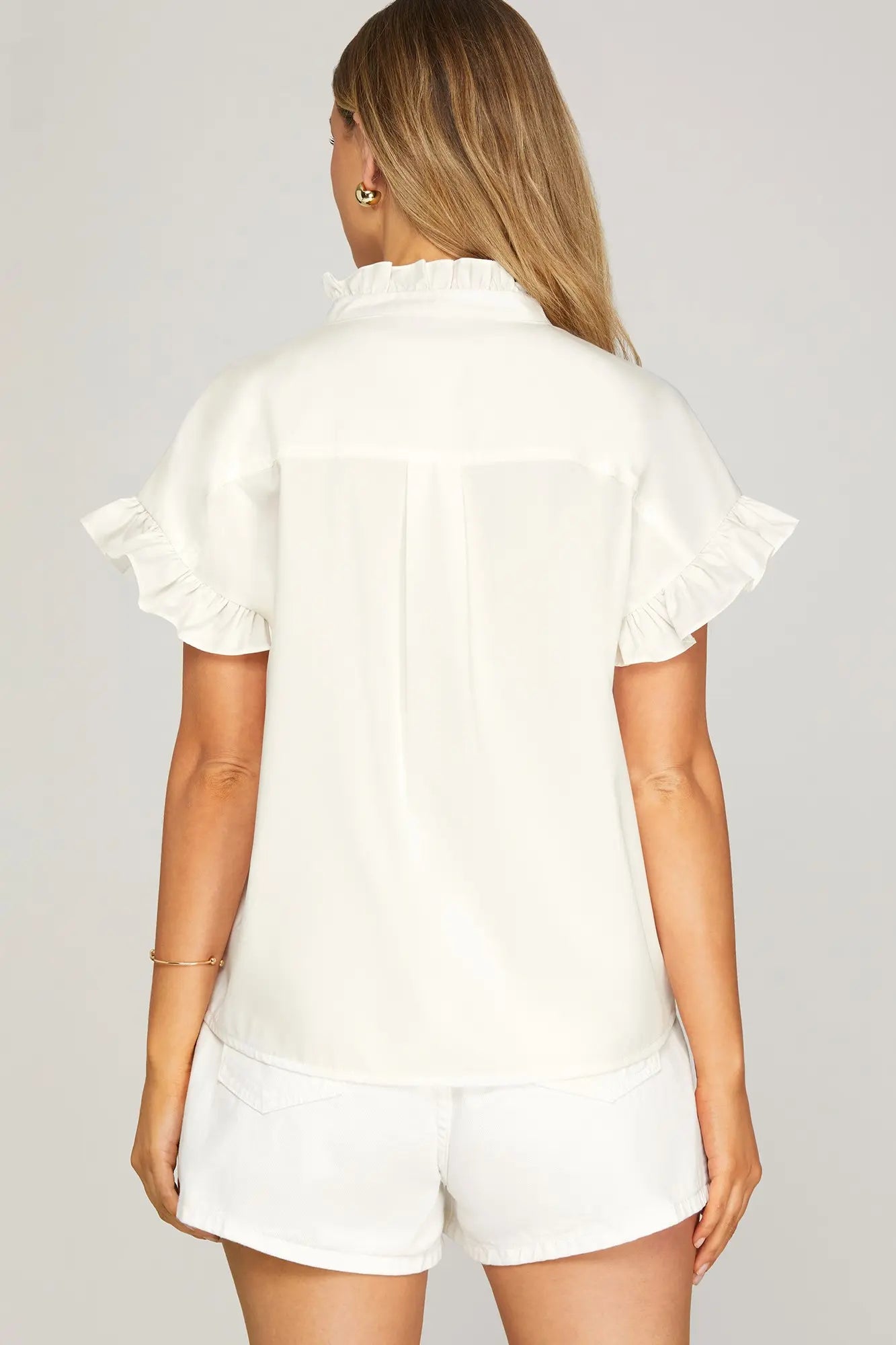 Ruffled Neck Top
