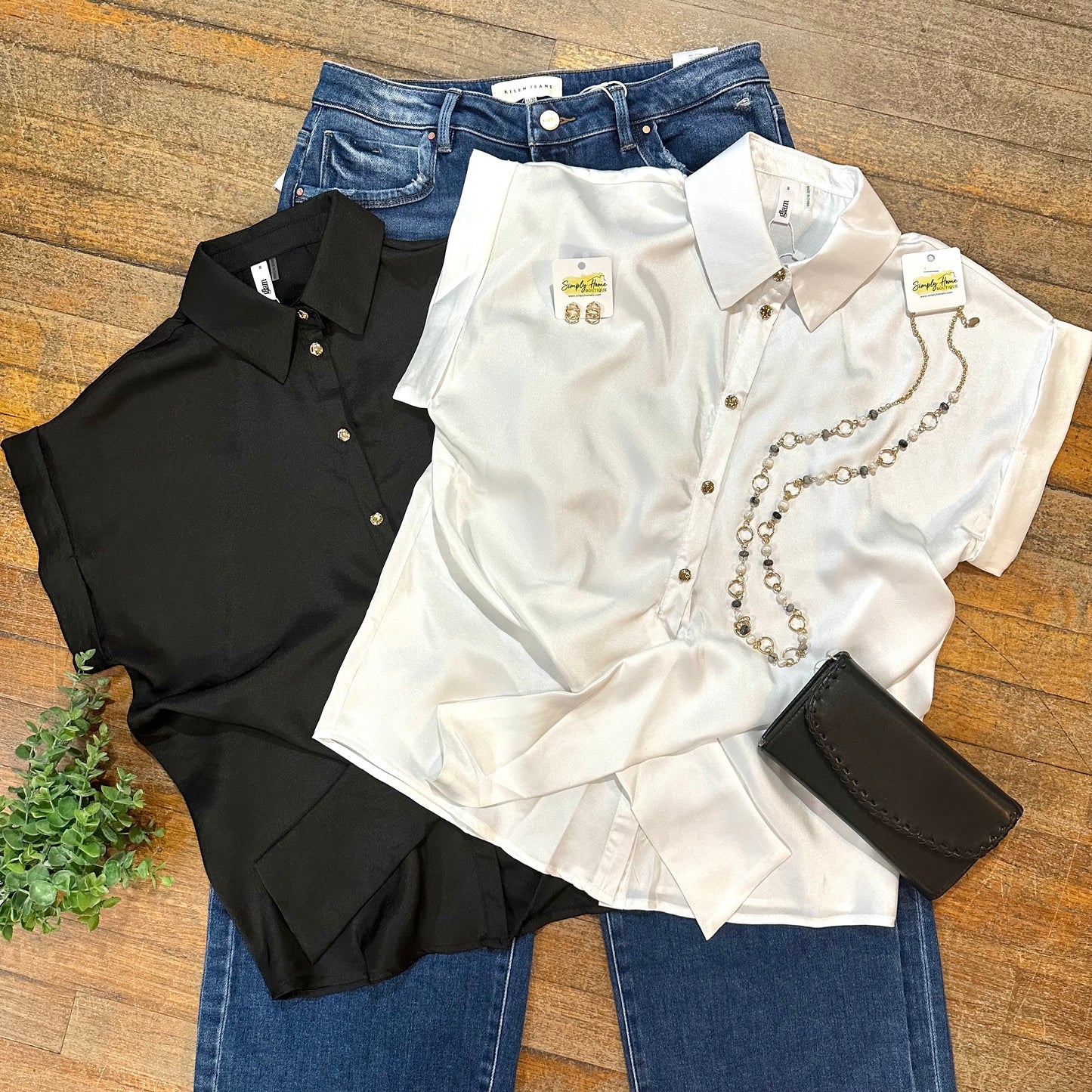 Front Tie Button Up Top