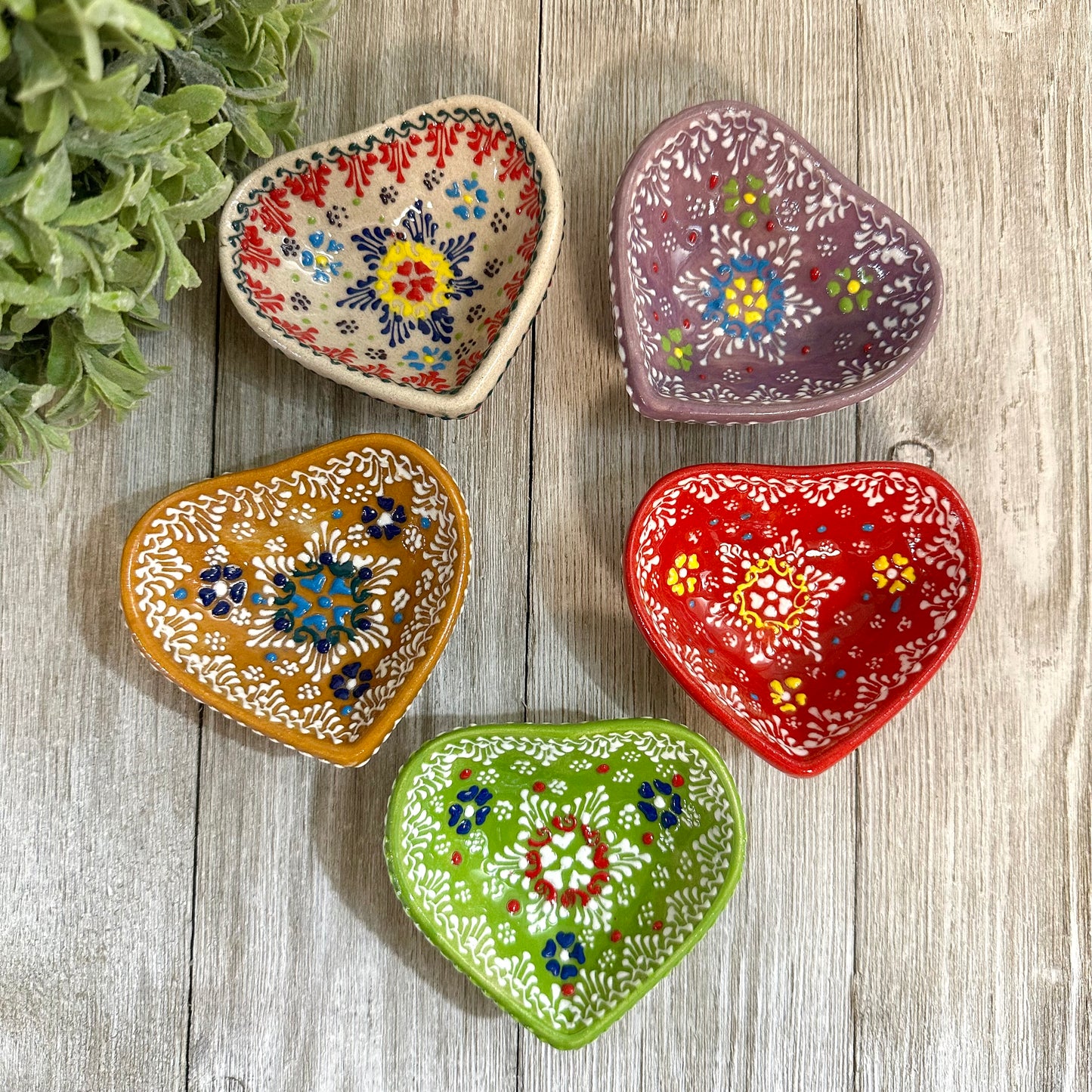 Heart Shape Hand Painted 3" Bowl