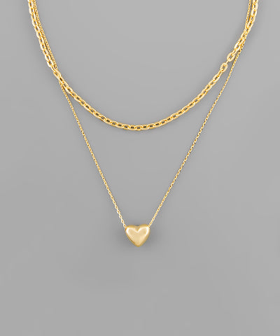 Heart Pendant Dual Necklace