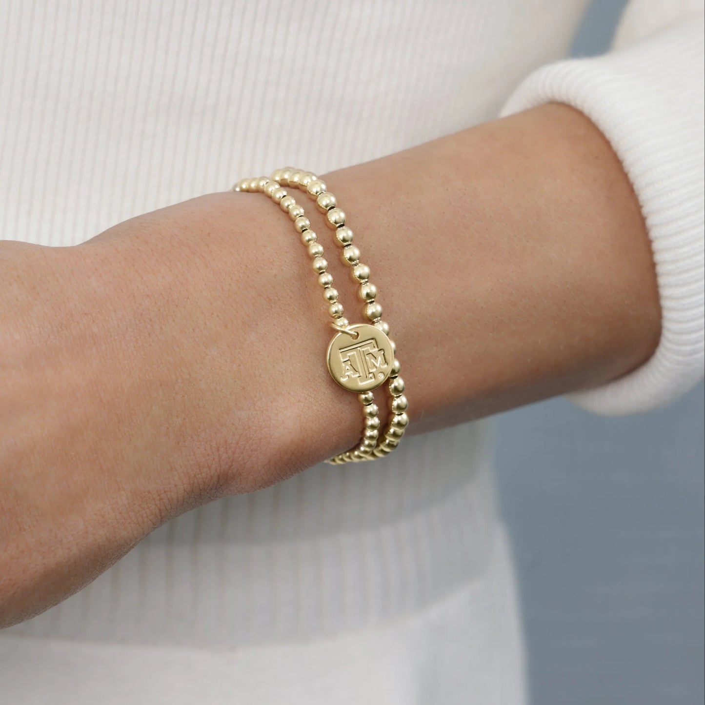 enewton ecollegiate Extends Classic Gold 3mm Bracelet- Texas A&M Disc