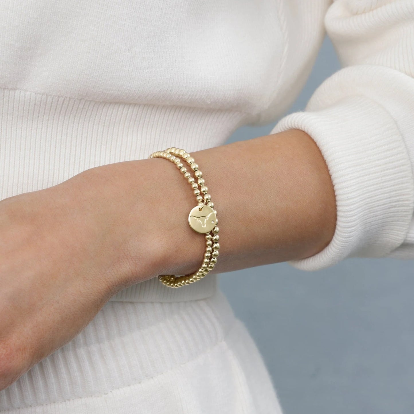 enewton ecollegiate Extends Classic Gold 3mm Bracelet- UT Austin Disc