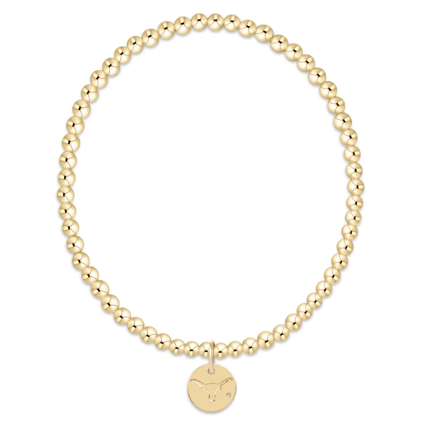 enewton ecollegiate Extends Classic Gold 3mm Bracelet- UT Austin Disc