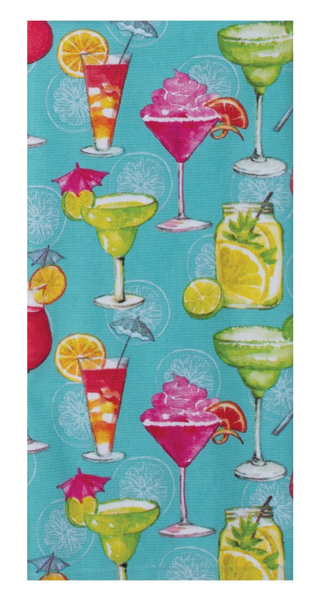 Tropical Vibes Cocktails Dual Purpose Terry Towel