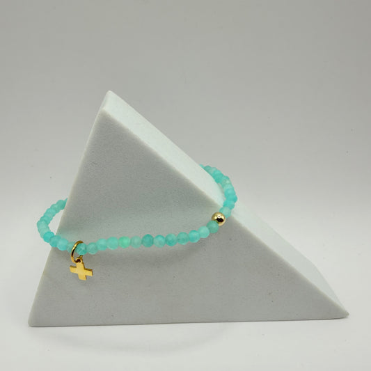 enewton Classic Amazonite 3mm Bracelet- Cross Charm