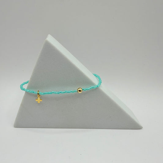 enewton Hope Classic Sea Glass Bracelet- Cross Charm